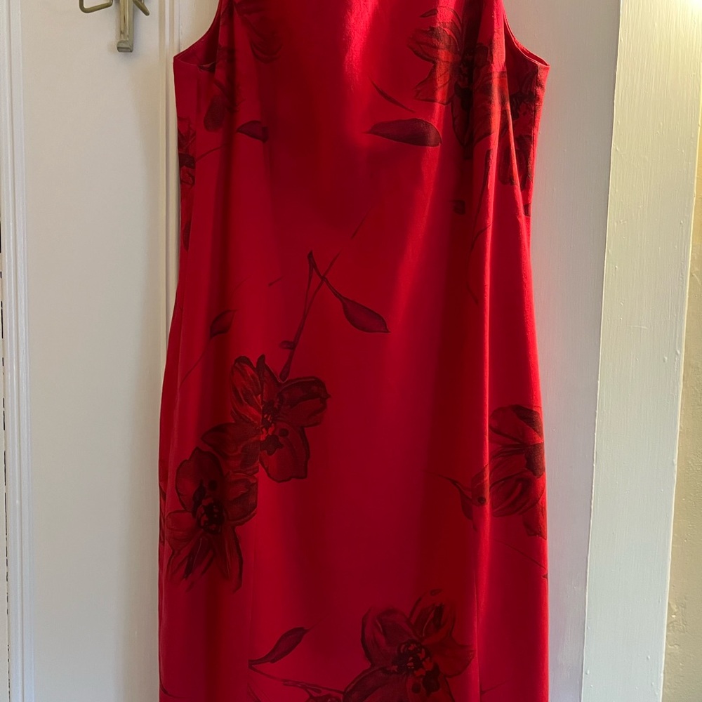 Elegant Red Floral Dress